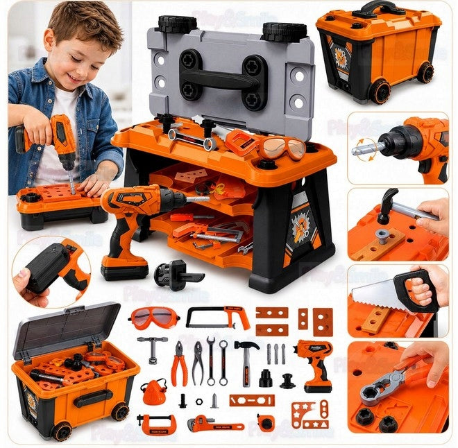DIY TOOL KIT WORKSHOP BOX WHEELS DRILL TRUNK