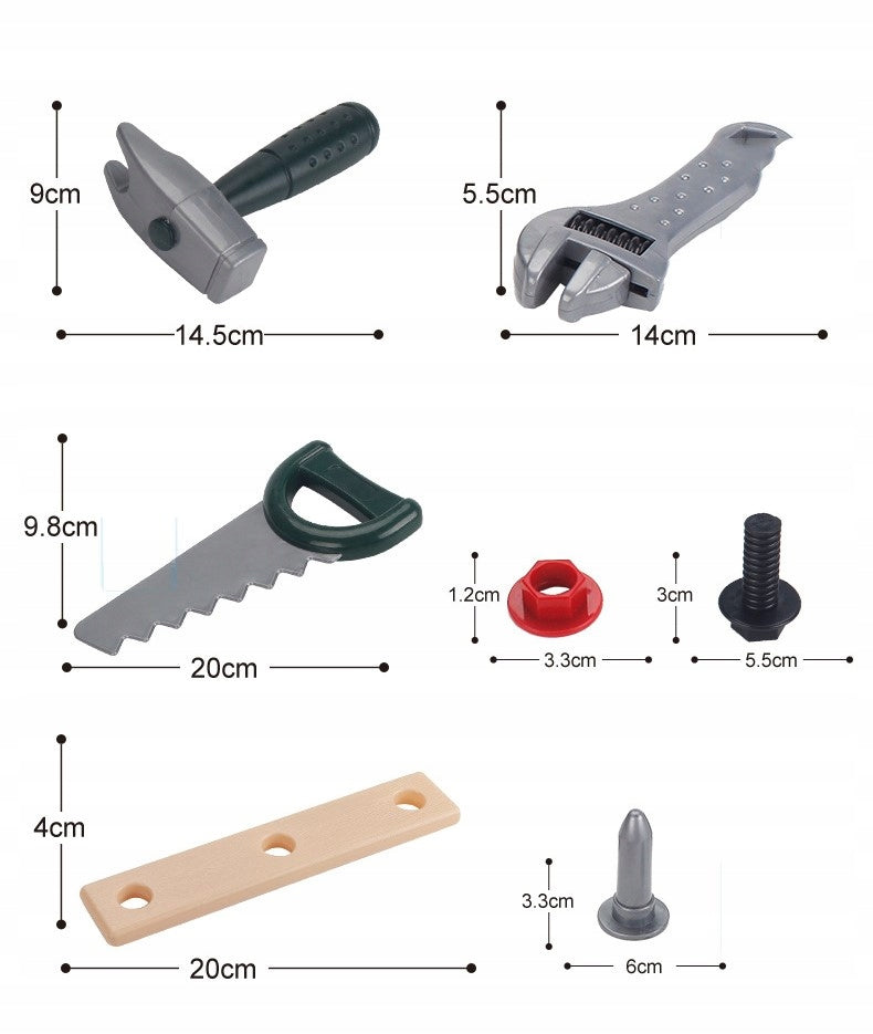 DIY TOOL SET WORKSHOP GIFT BOX 10 EL. Manufacturer code MT0102 ZABAWKOWY ZESTAW NARZĘDZI DLA DZIECI