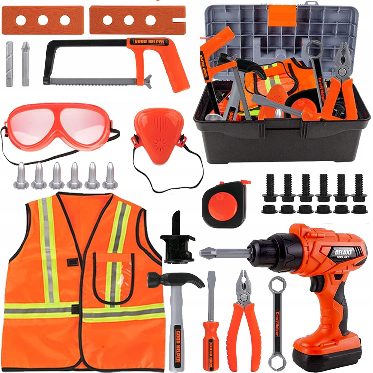 DIY Tool Set Saw Screwdriver Battery Operated Box + Clothing Brand Stator