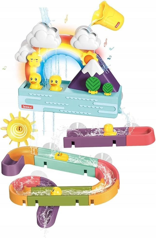 DIY Water Spray Bath Toy Set, Rainbow Duck Track