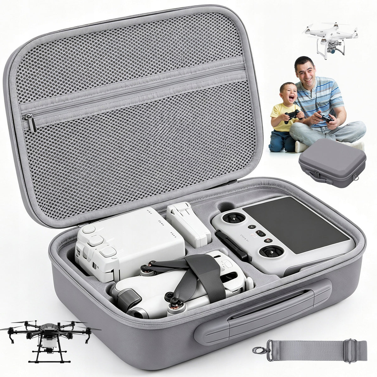 DJI MINI 3/MINI 3 PRO/MINI 4 PRO BAG WITH BELT AND COMPARTMENTS FOR TRAVEL