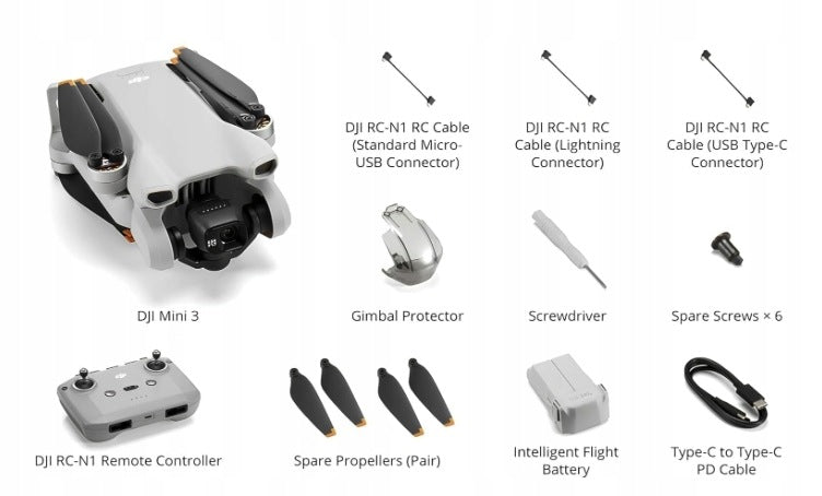 DJI Mini 3 Drone 4K HDR Camera 48MP Flight Time 38 min True Vertical Manufacturer code CP.MA.00000488.01