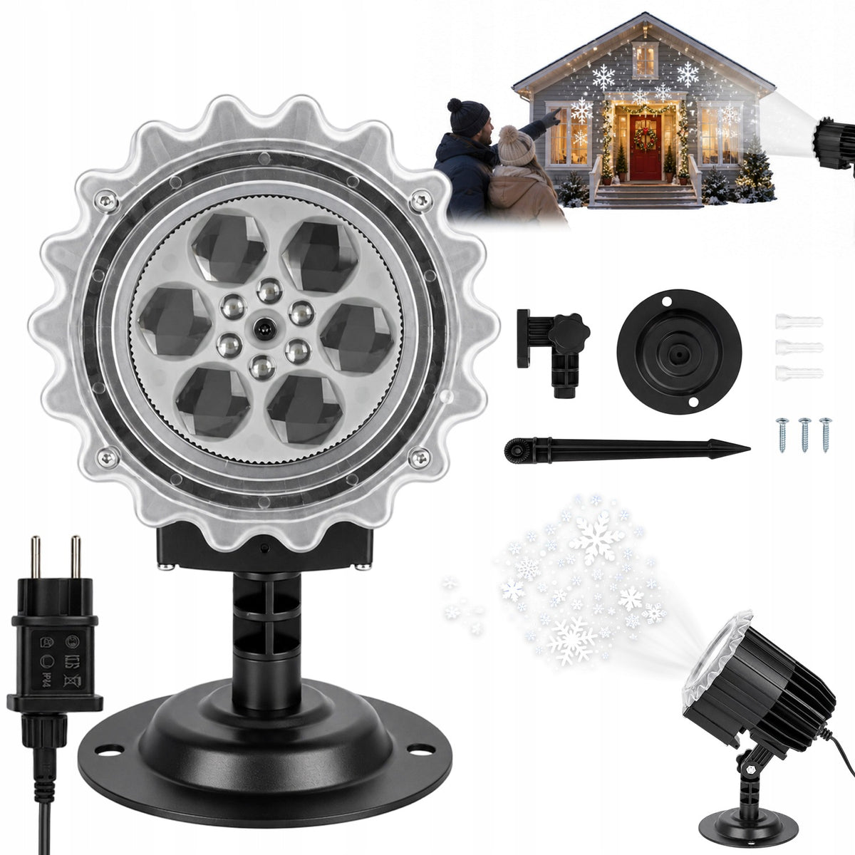 DO SDJ LED SNOW PROJECTOR 9W IP45 CHRISTMAS OUTDOOR Packaging status original