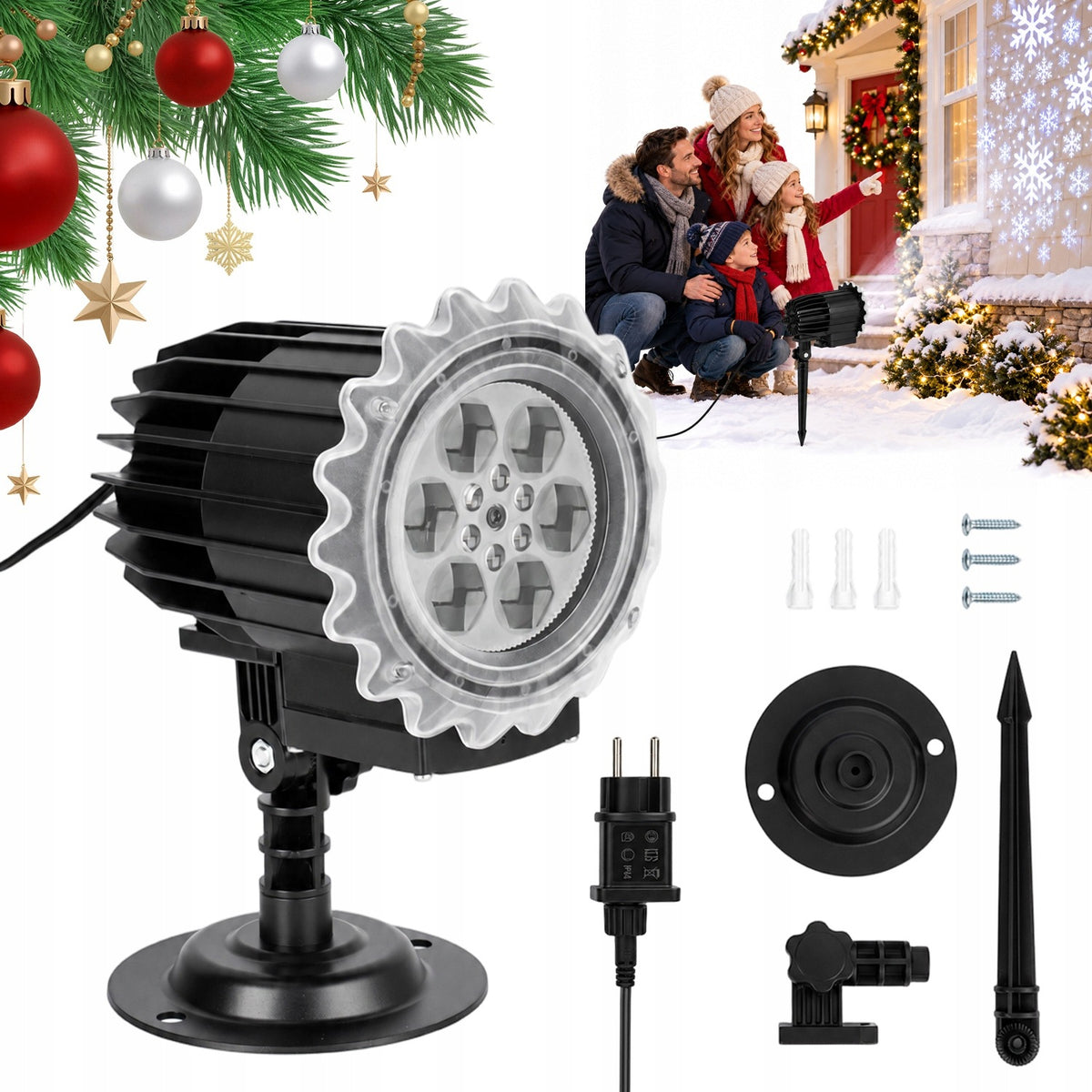 DO SDJ OUTDOOR SNOWFLAKE PROJECTOR 30-70 M² IP45 9W