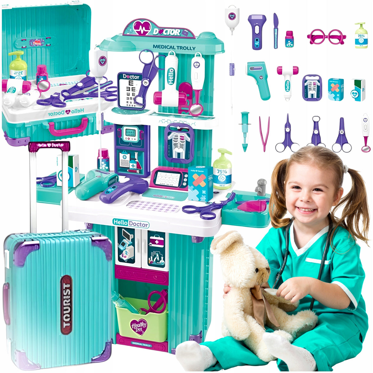 DOCTOR SET FOR CHILDREN 2in1 EDUCATIONAL SUITCASE DOCTOR