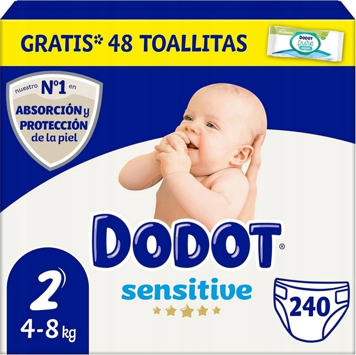 DODOT SENSITIVE DISPOSABLE DIAPERS SIZE 2 4-8 240PCS