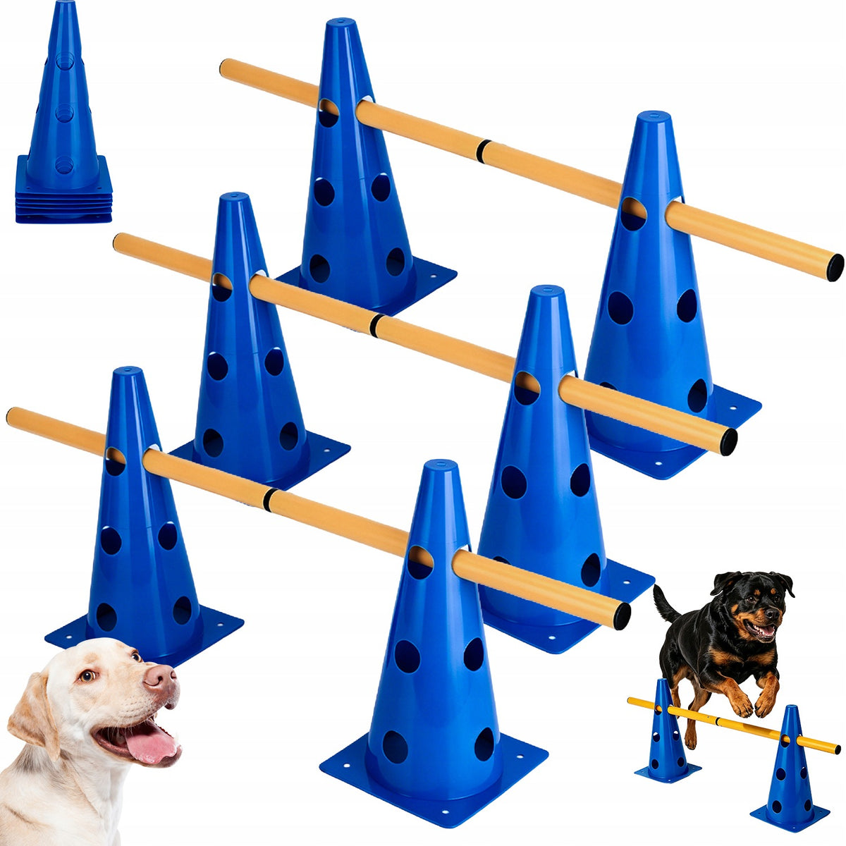 DOG AGILITY SET COMPACT LIGHTWEIGHT PORTABLE TRAINING FOR ADULT CHILDREN