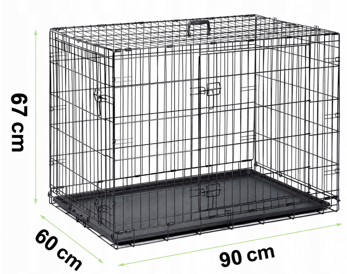 DOG AND CAT CAGE 91X57X64CM METAL FOLDING PLAYPEN TRANSPORTER KENNEL Brand Pethaus