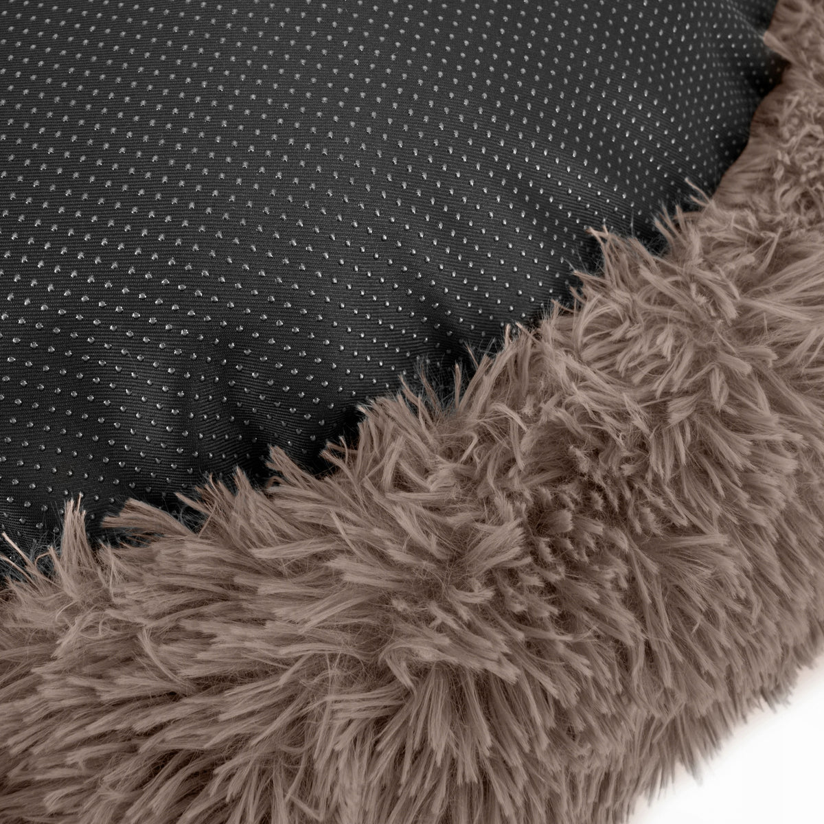 DOG BED ROUND 80 CM WITH SLEEPING BAG FUNCTION LARGE BED XL Manufacturer code Dogguru Tofi Shaggy + Sherpa 80 cm Beż