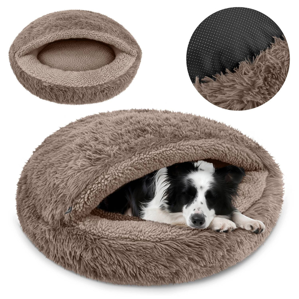 DOG BED ROUND 80 CM WITH SLEEPING BAG FUNCTION LARGE BED XL