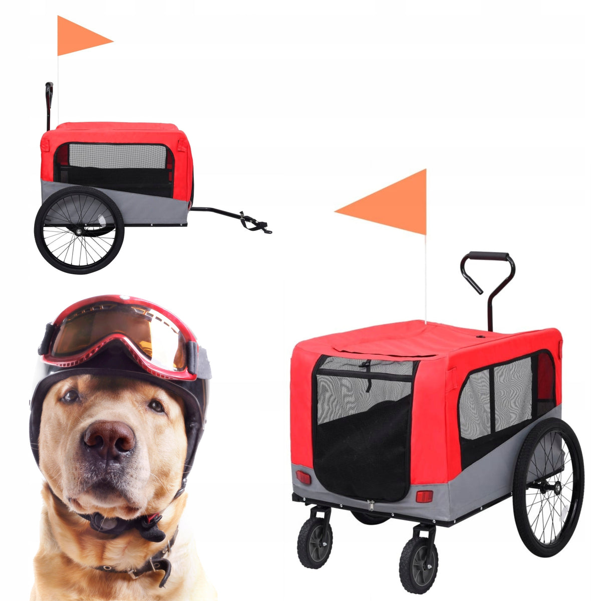 DOG BICYCLE TRAILER FOR RUNNING TRANSPORTER JOGGING STROLLER
