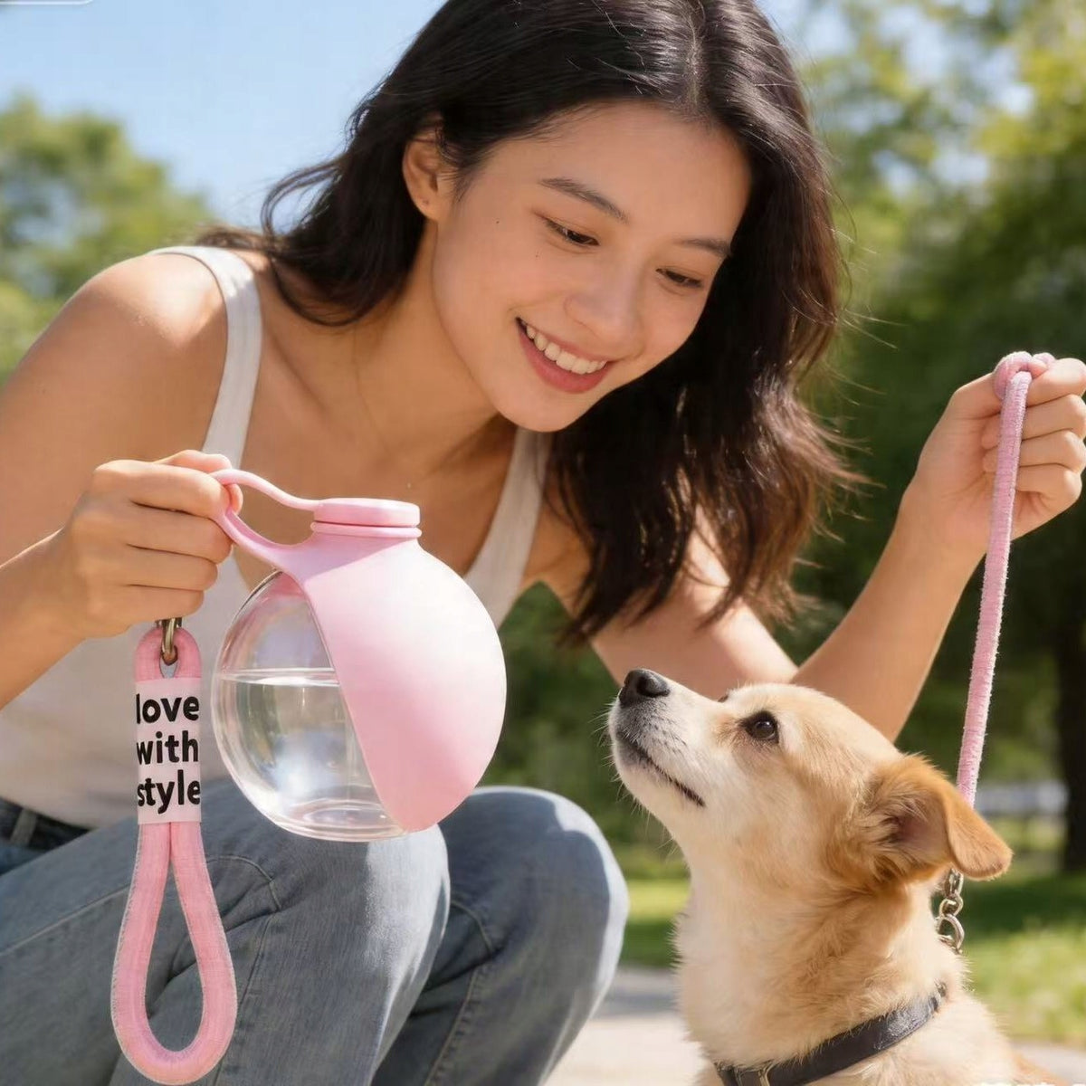 DOG BOTTLE TOURIST DRINKER BOWL WATER PORTABLE WALK WATER BOTTLE 285ML Manufacturer code Butelka na wodę dla psa niebieska