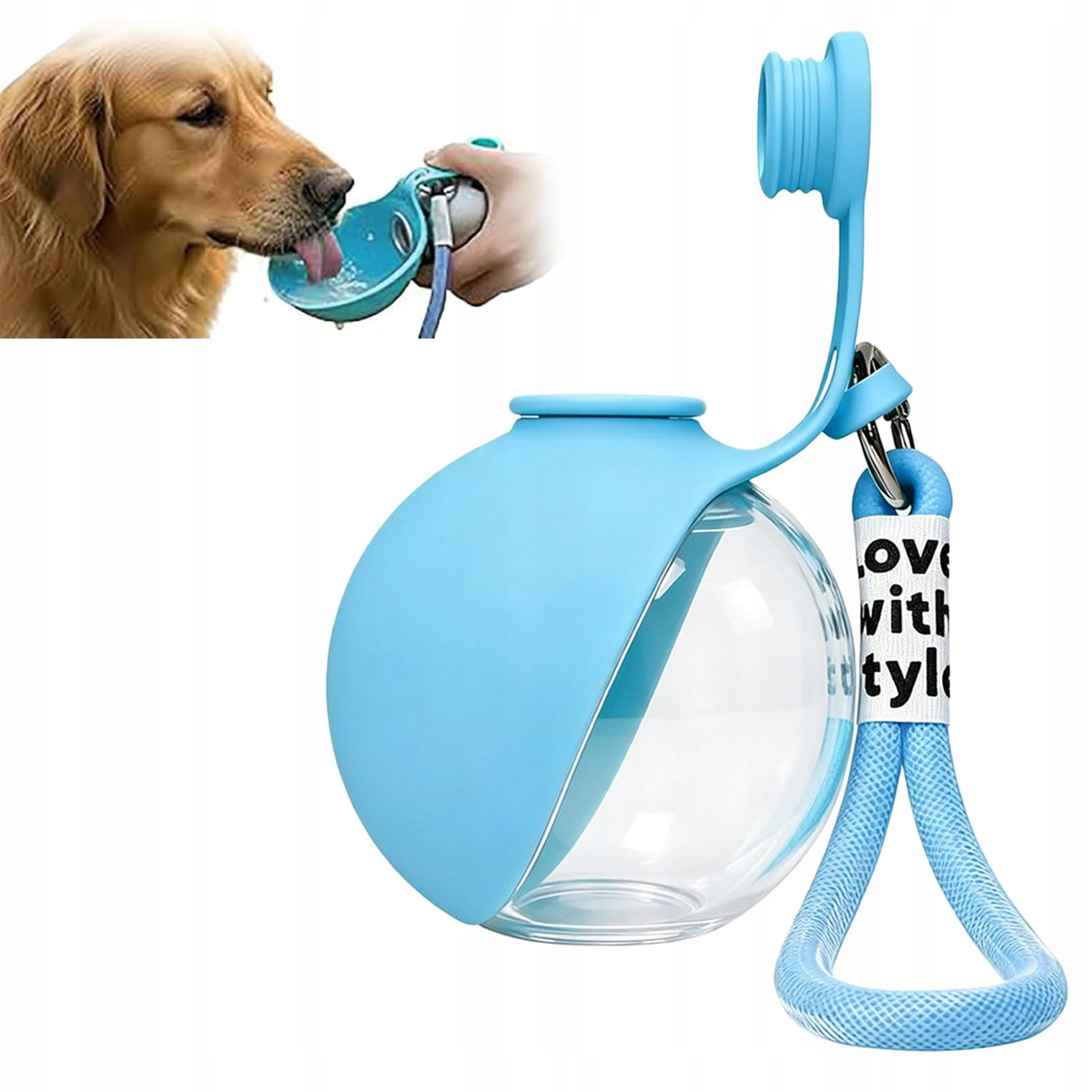 DOG BOTTLE TOURIST DRINKER BOWL WATER PORTABLE WALK WATER BOTTLE 285ML