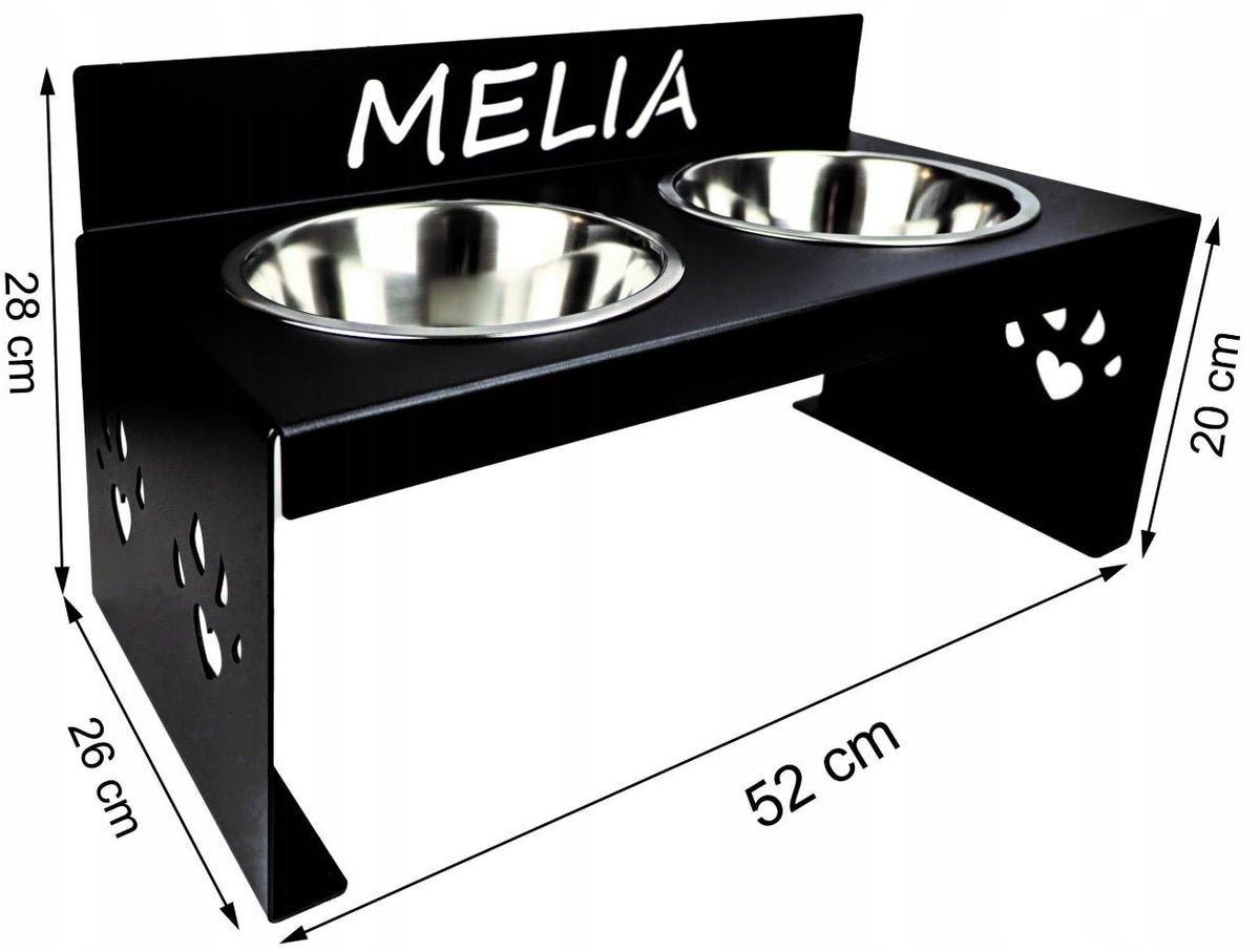 DOG BOWL DOUBLE RACK METAL LARGE WITH NAME 2 x 1,8L MANUFACTURER Manufacturer code Stojak 1,8L