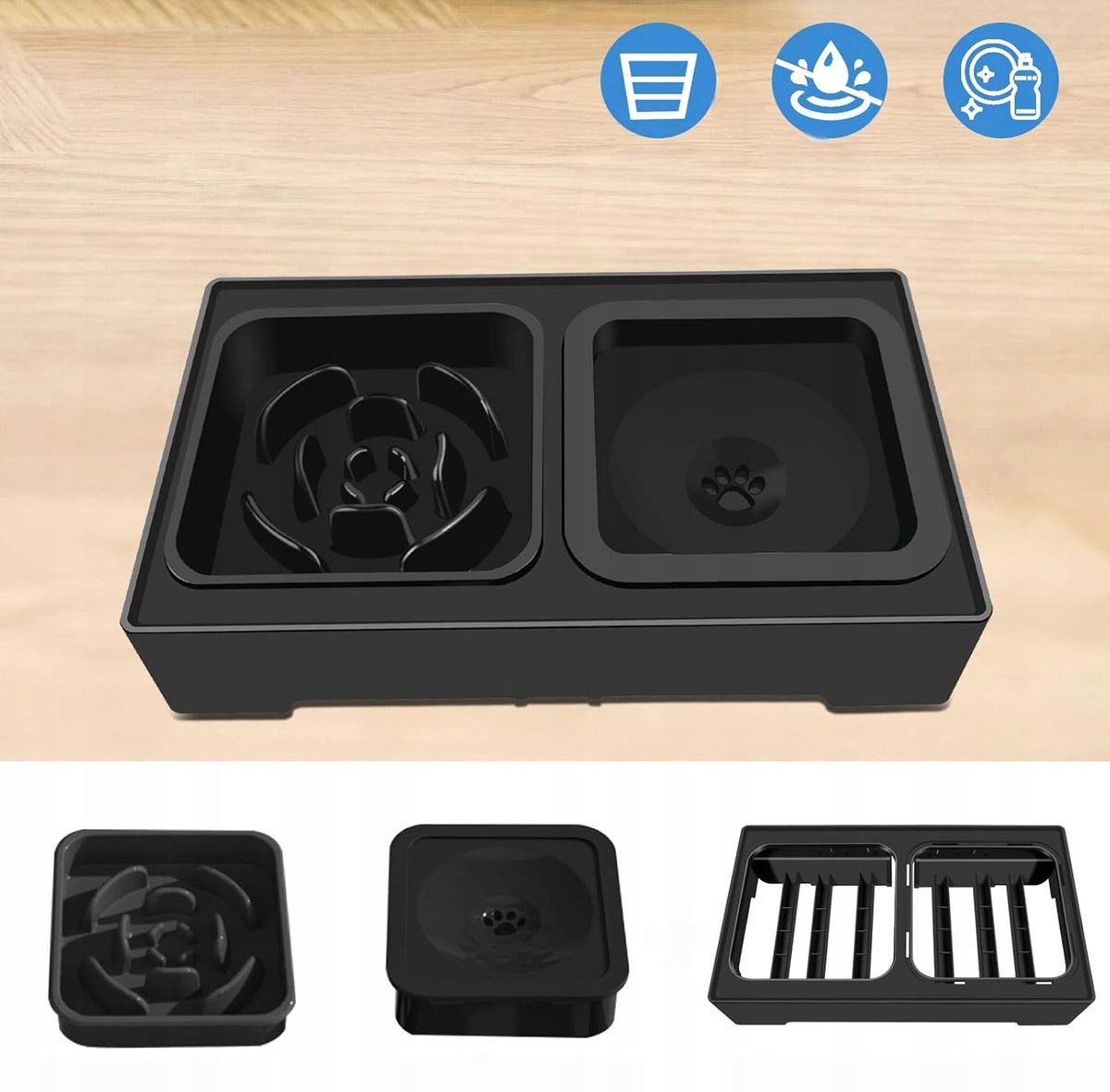 DOG BOWL ON STAND DOUBLE ADJUSTABLE FOR LARGE DOG AB Manufacturer code Miska dla Psa kotów Zestaw