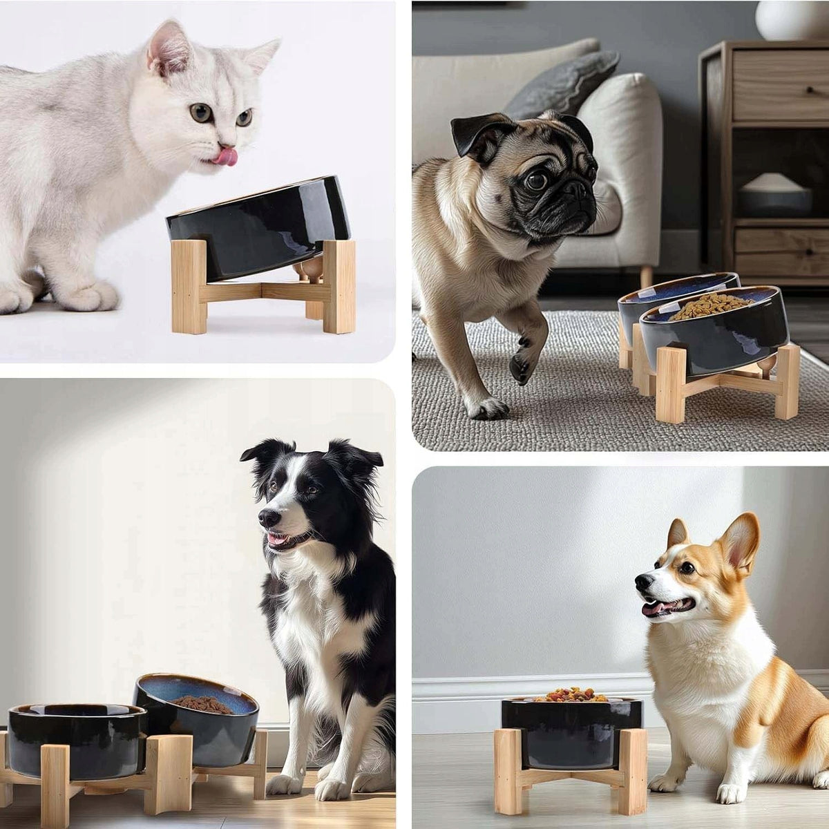 DOG BOWL ON WOODEN STAND DOG FOOD BOWL, CATS 850ML Manufacturer code 3389004369168
