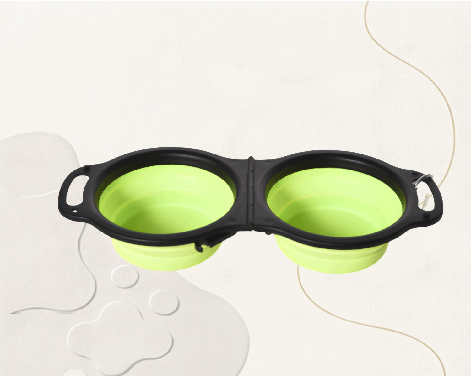 DOG BOWL TRAVEL DOUBLE FOLDING TOURIST SILICONE 2 x 350 ML Manufacturer code PODWÓJNAMISKADLAPSA