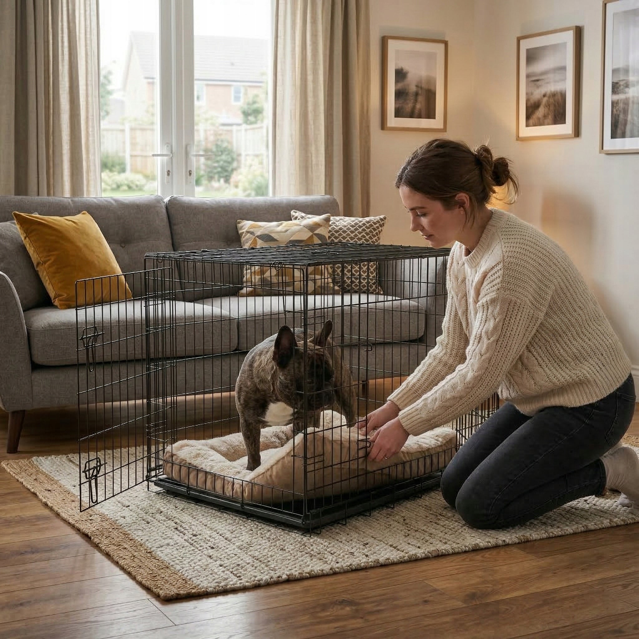 DOG CAGE METAL KENNEL ANIMAL TRANSPORTER FOLDING 78x46x52 L Manufacturer code TZ-05 Transporter dla zwierząt L