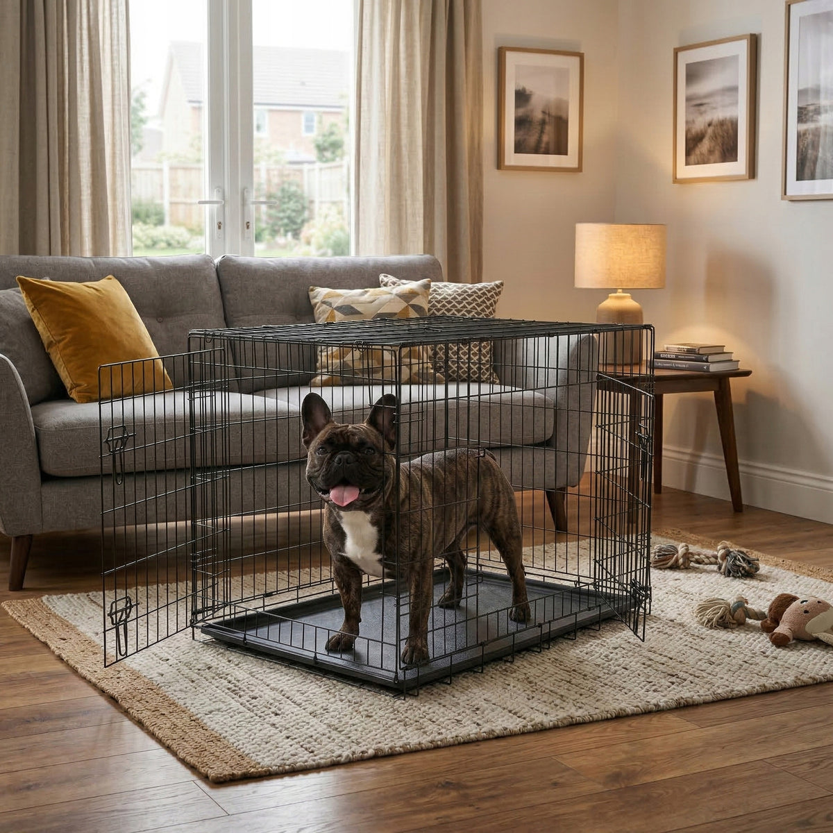 DOG CAGE METAL KENNEL ANIMAL TRANSPORTER FOLDING 78x46x52 L Packaging status original