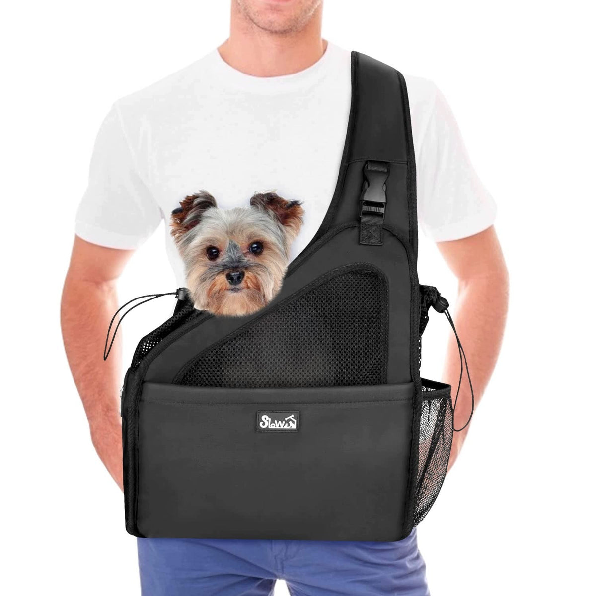 DOG CARRY BAG UP TO 7 KG SHOULDER CARRIER WITH MESH