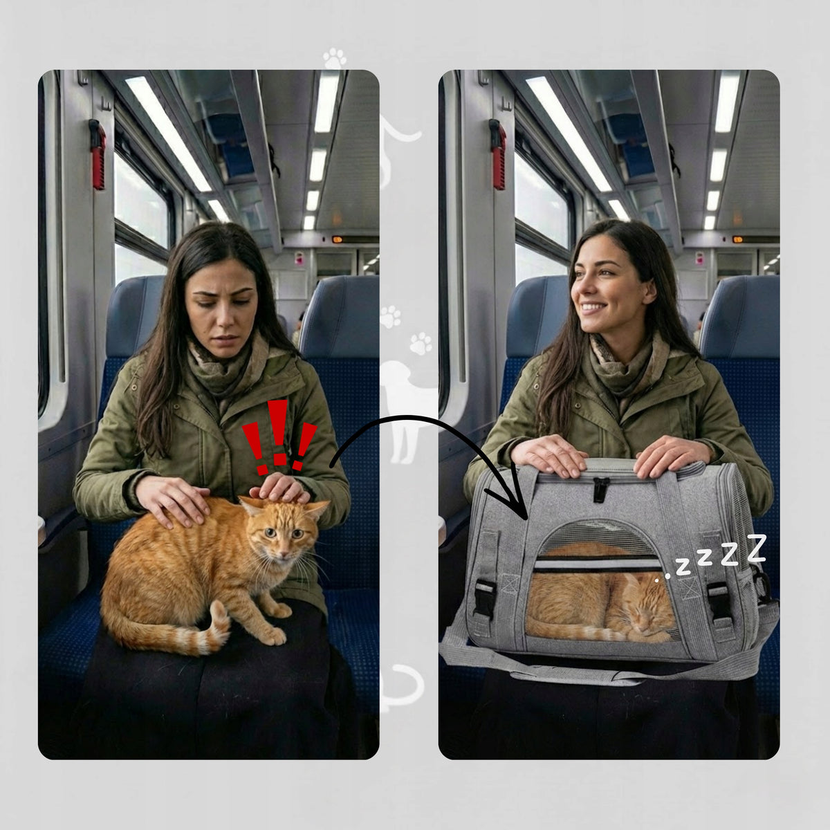 DOG CAT CARRIER TRAVEL BAG SOLID SOFT FOR TRAIN CAR Manufacturer code TRANSPORTER