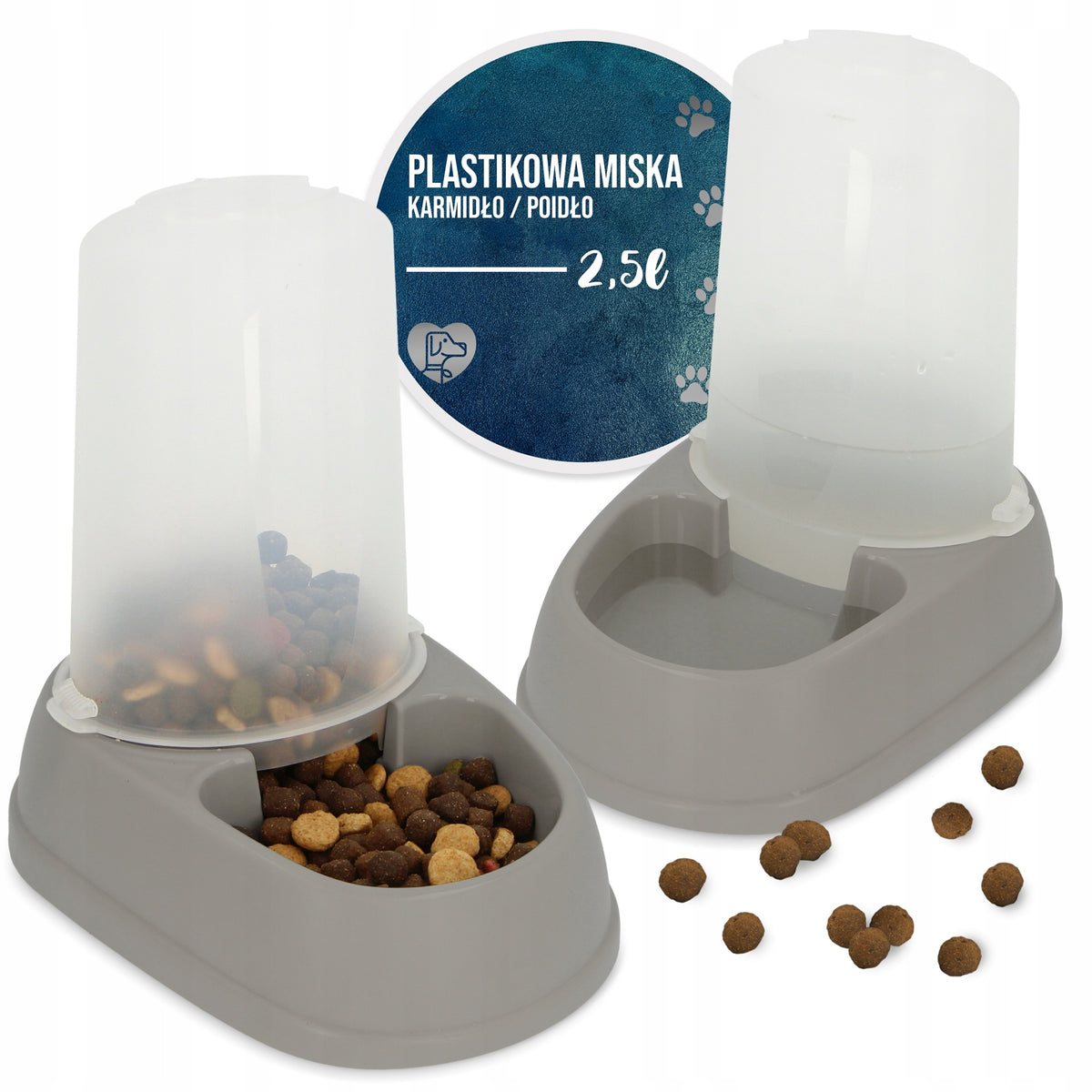 DOG DRINKER 2,5 l BOWL DISPENSER Water Food Feeder AUTOMATIC FEEDER J5