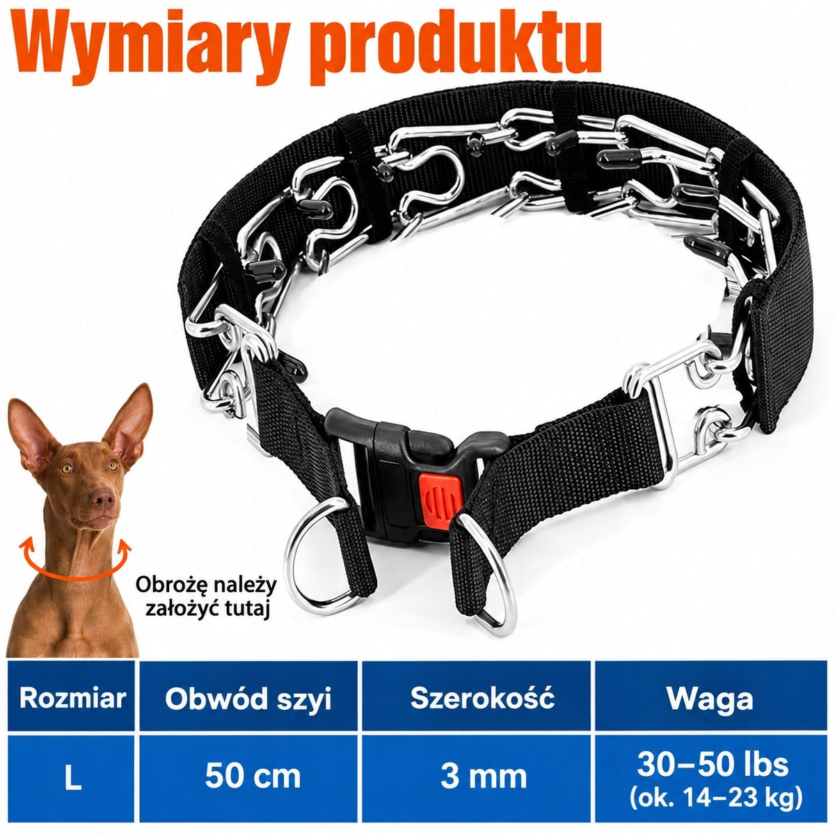 DOG EARRING TRAINING METAL L UP TO 50 CM Manufacturer code KOLCZATKA-XL-01