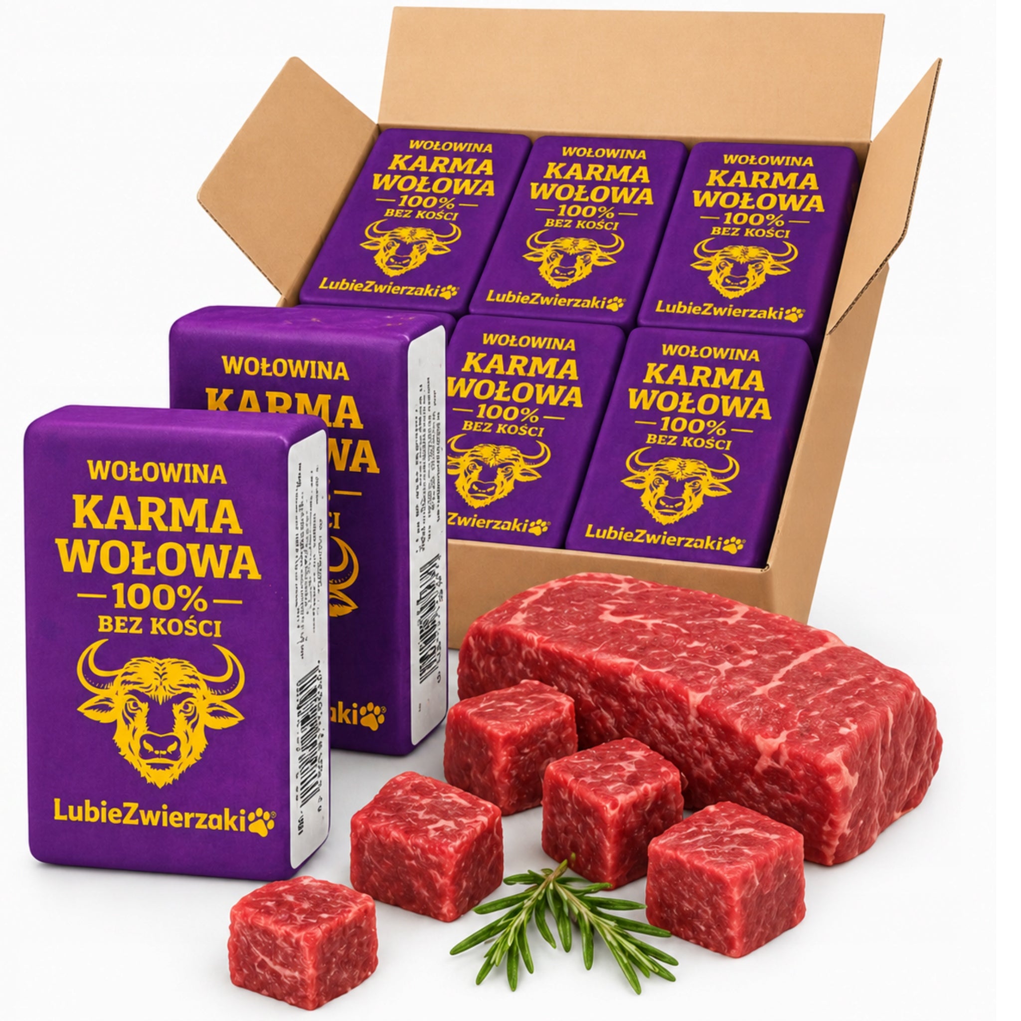 DOG FOOD 10KG FROZEN MEAT 100% BEEF DOG BARF BONELESS CUBES