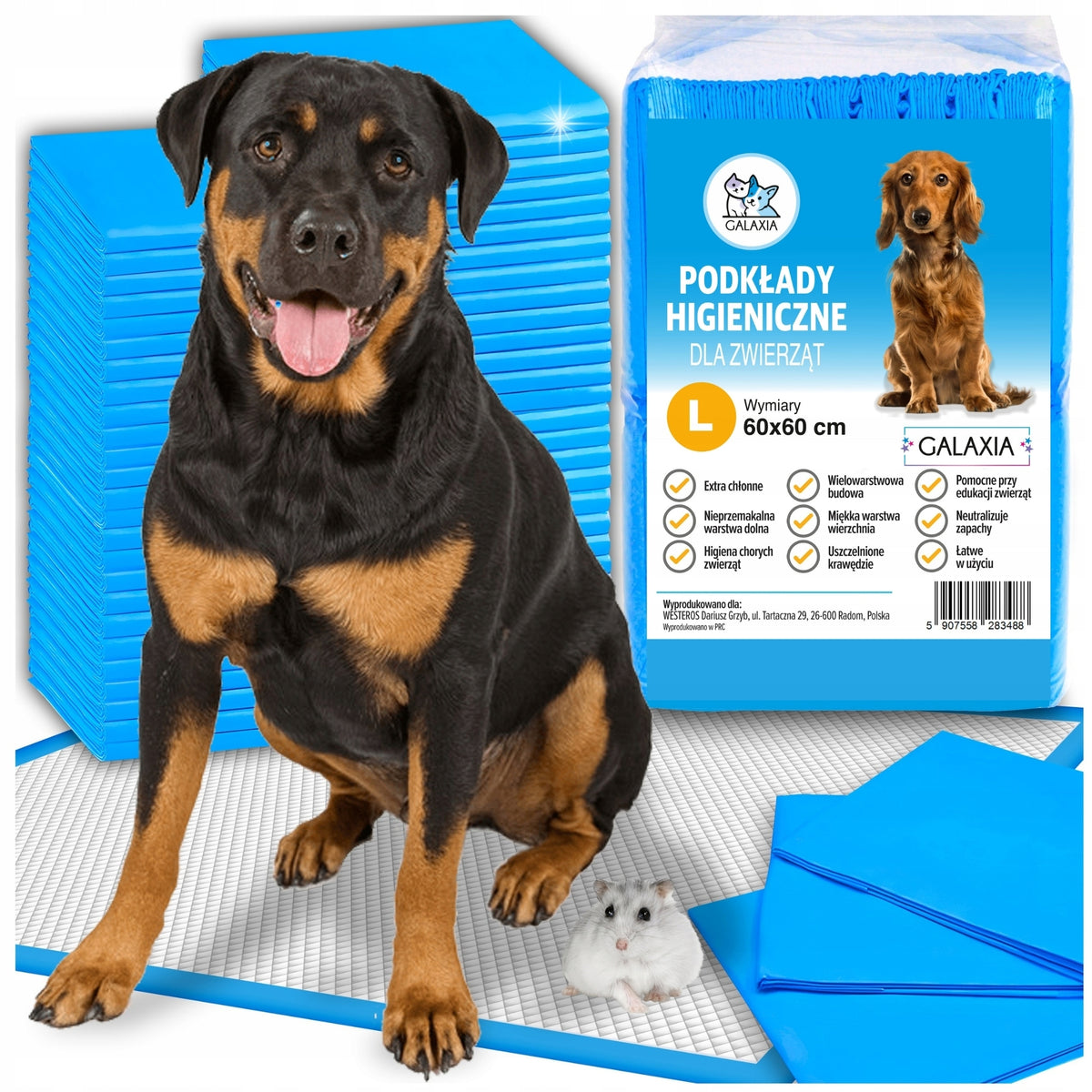 DOG FOUNDATIONS Hygienic Dog Mats For Pet  60x60 100pcs