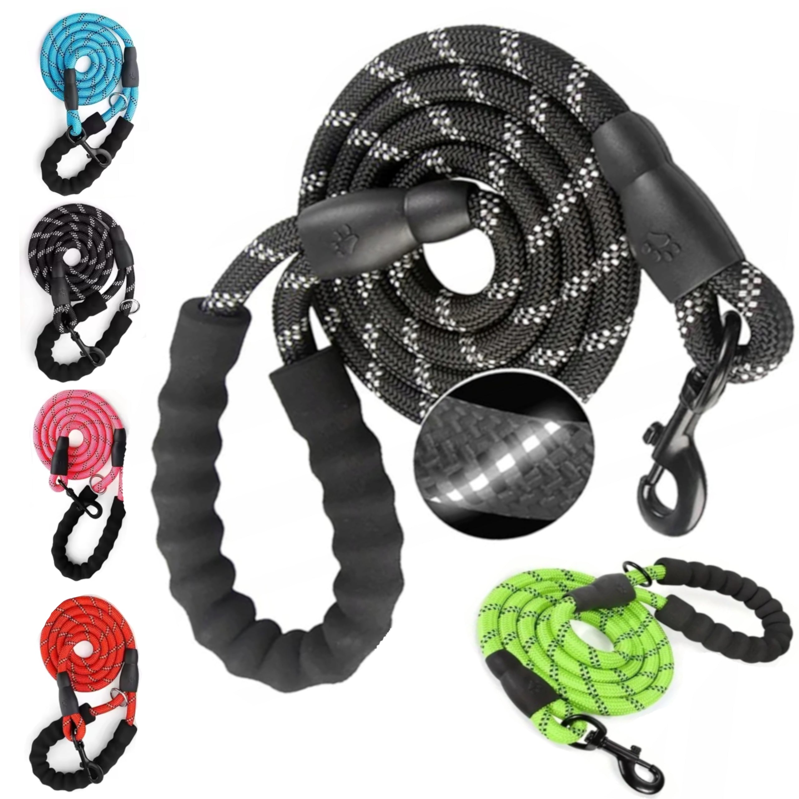 DOG LEASH 3M STRONG LONG REFLECTIVE TRAINING CORD DURABLE COLORS Packaging status original