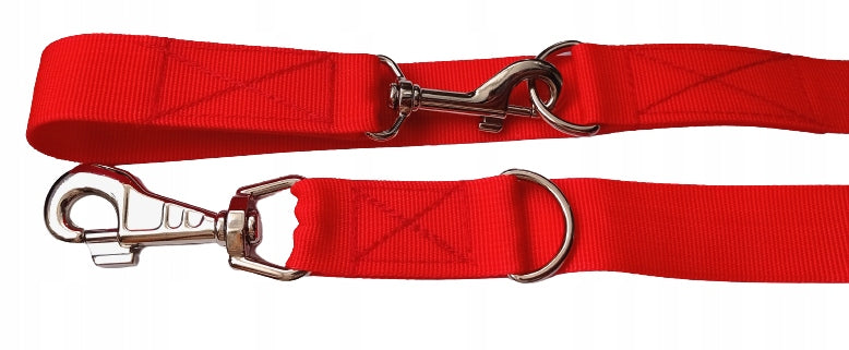DOG LEASH CLIP-ON ADJUSTABLE LARGE CARABINER STRONG 5M RED EAN (GTIN) 5906022505170