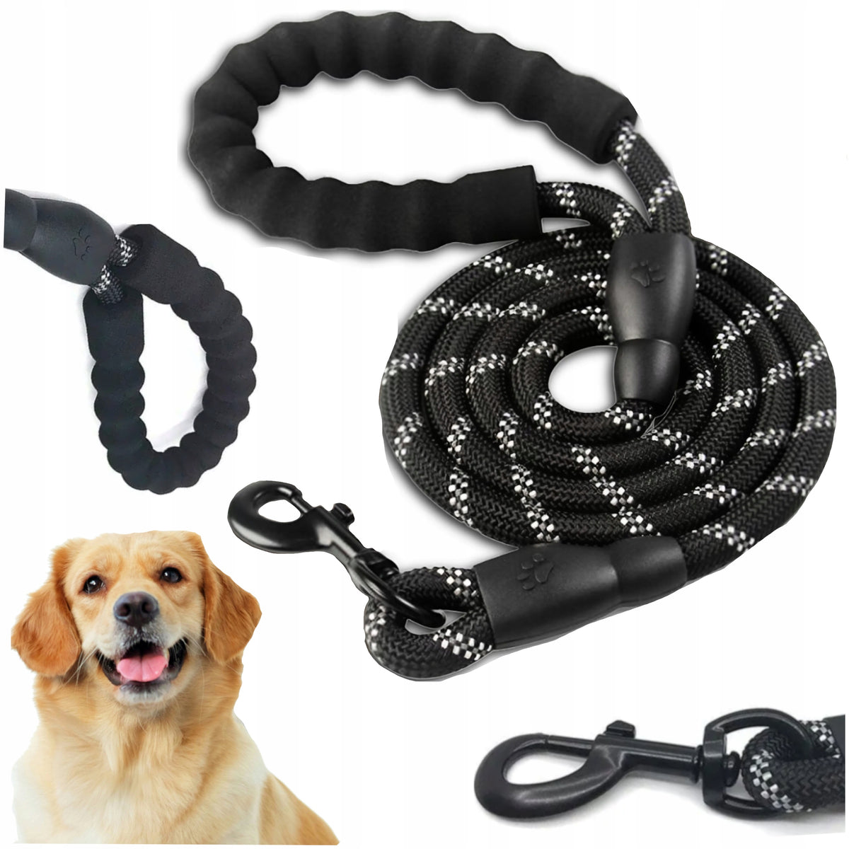 DOG LEASH REFLECTIVE 3m LONG VERY STRONG TRAINING THICK DURABLE