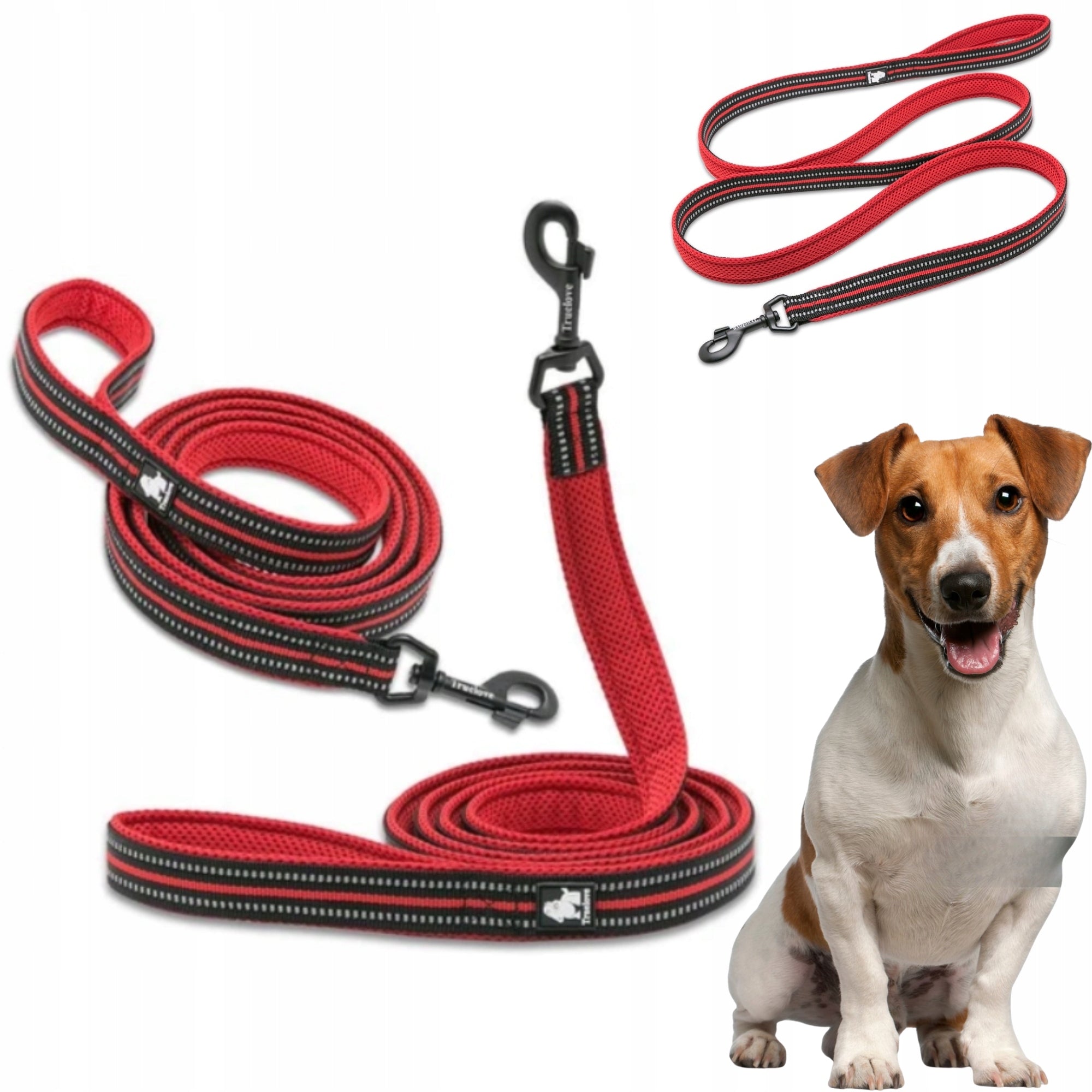 DOG LEASH REFLECTIVE STRONG TRUELOVE ACTIVE RED 200CM SIZE S