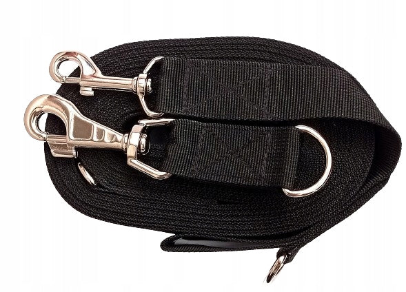 DOG LEASH, REVERSABLE, ADJUSTABLE, LARGE, STRONG CARABINER, 15M, BLACK