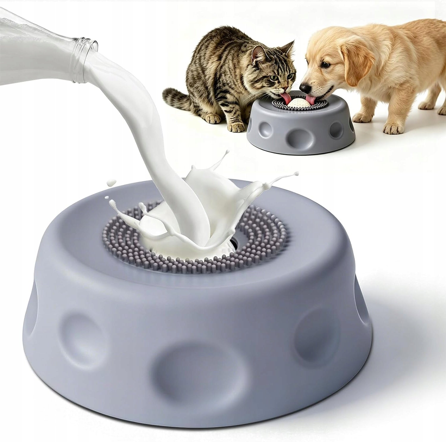 DOG LICKING BOWL WITH SUCTION CUP AND SLOW FOOD BALL