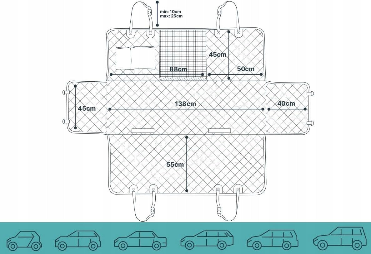 DOG MAT CAR SEAT COVER Manufacturer code Mata ochronna na tylna kanapa dla psa
