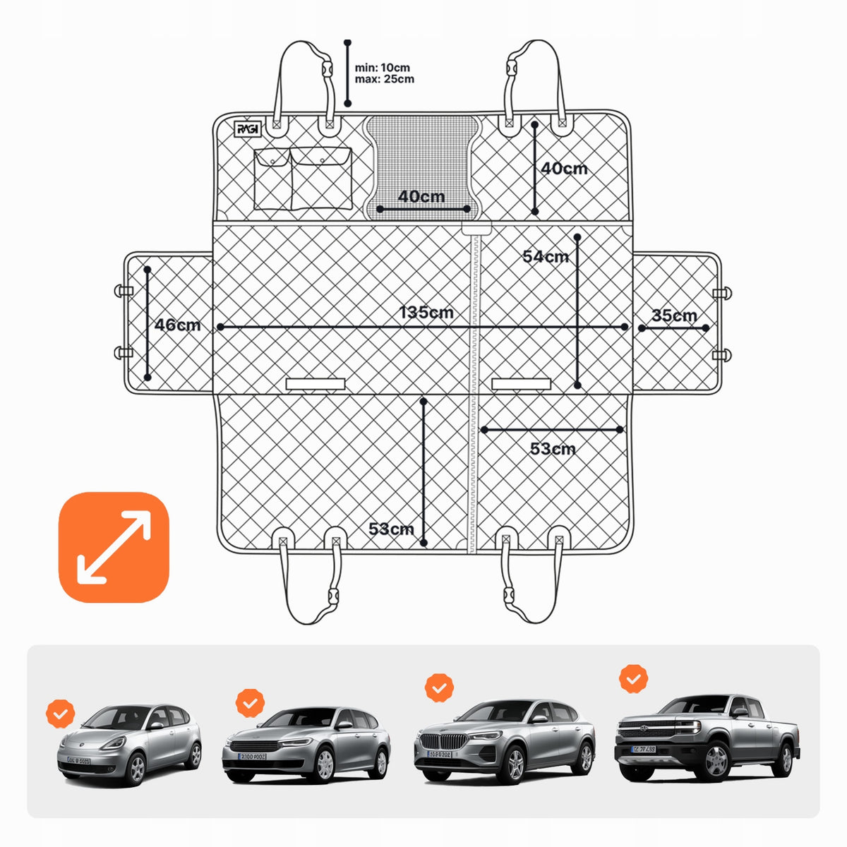 DOG MAT FOR CAR COVER UNIVERSAL CAR SEAT 4IN1 Packaging status original