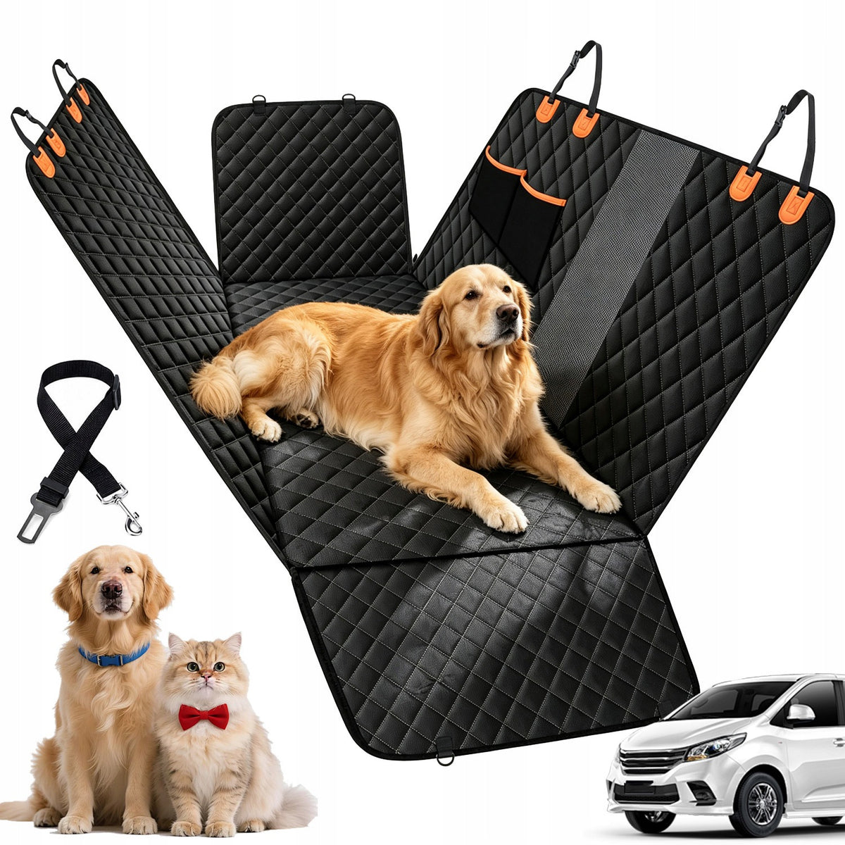 DOG MAT FOR CAR STIFFENED COVER FOR REAR SEATS FOR CAR