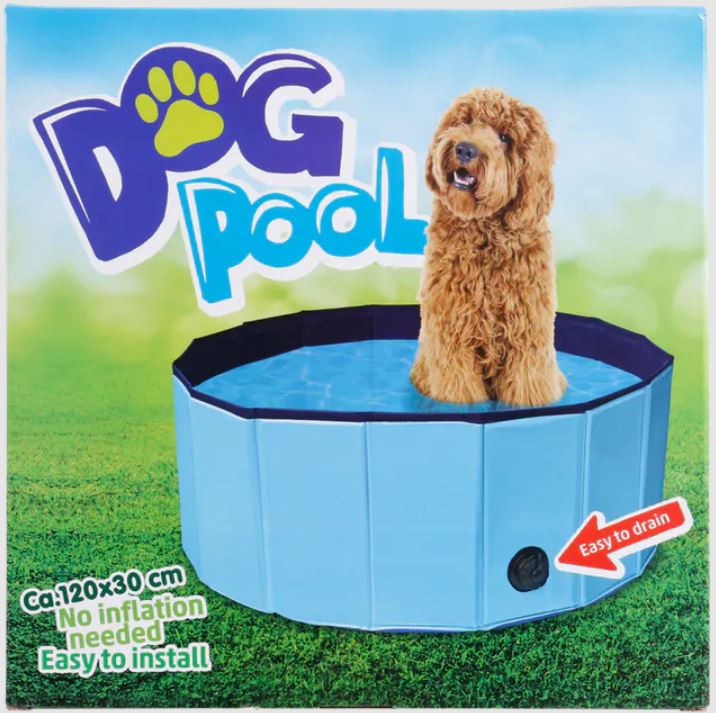 DOG POOL FOLDING GARDEN 80x30cm BLUE Height 30 cm