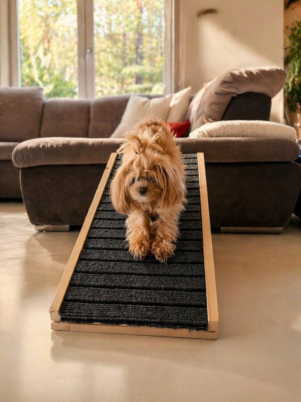 DOG RAMP STAIRS PLATFORM FOR ENTRY ADJUSTABLE DURABLE WOODEN Packaging status original