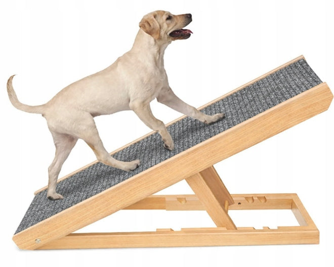 DOG RAMP STAIRS PLATFORM FOR ENTRY ADJUSTABLE DURABLE WOODEN