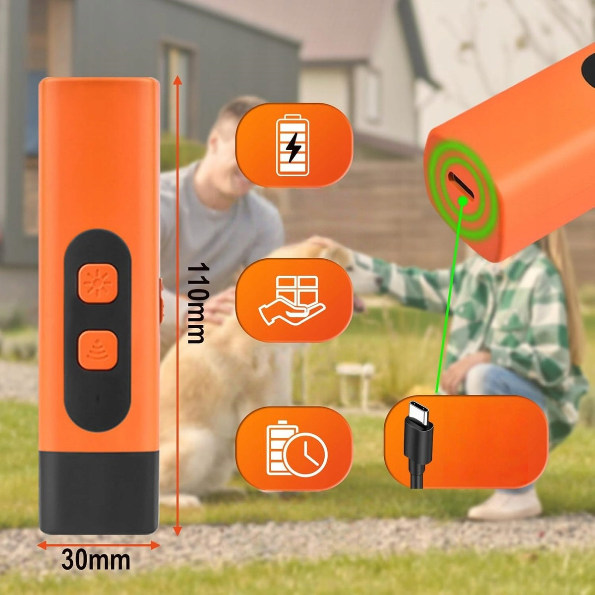 DOG REPELLENT ULTRASONIC LED MANUAL TRAINER TRAINING CONTROL Packaging status original