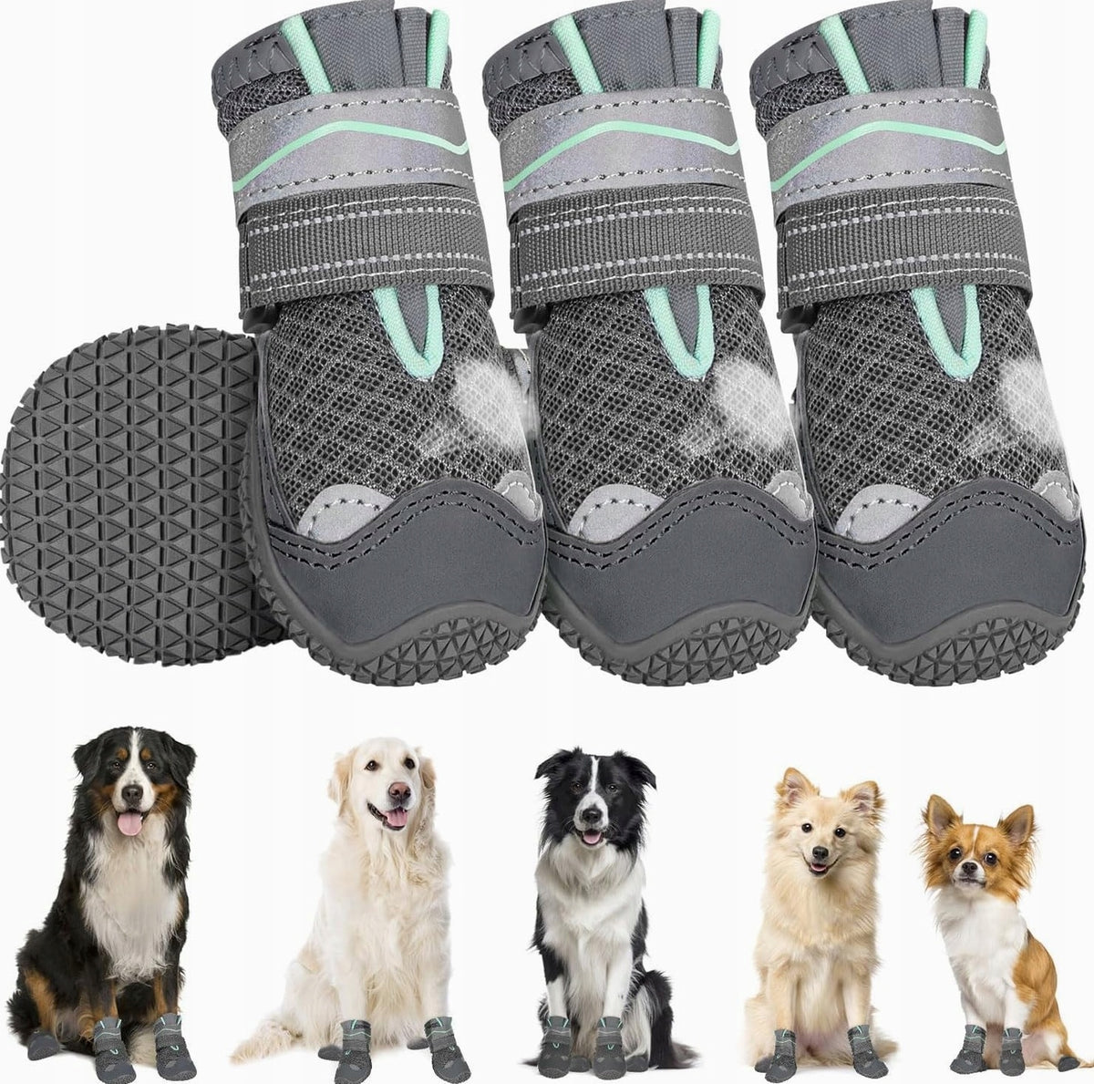 DOG SAFETY SHOES BREATHABLE SOLE STABLE CLASP STRONG