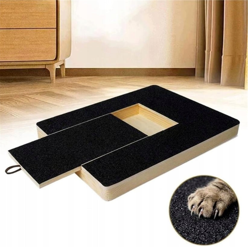 DOG SCRATCHING BOARD WITH TREAT DRAWER WOODEN BLACK Brand no brand