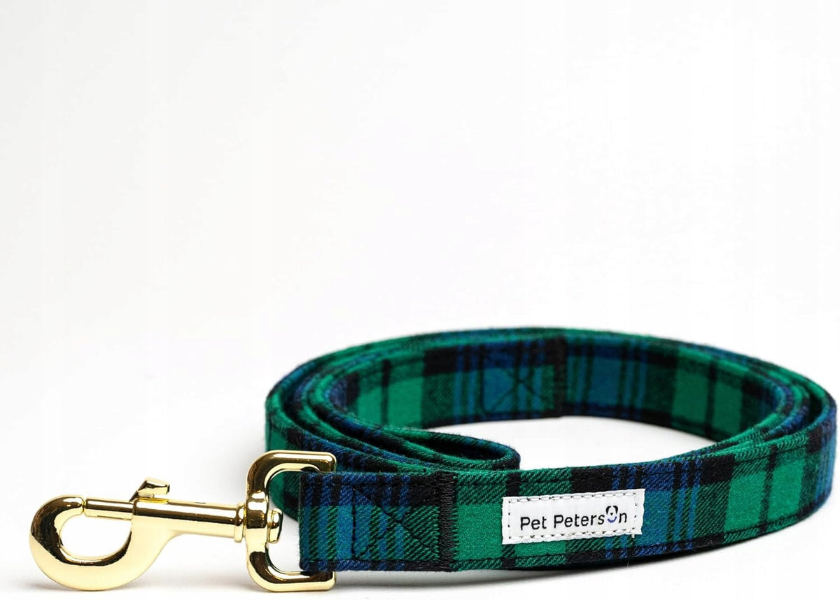 DOG SET Collar Lanyard Checkered Pouch Cotton r L Manufacturer code zestaw obroży