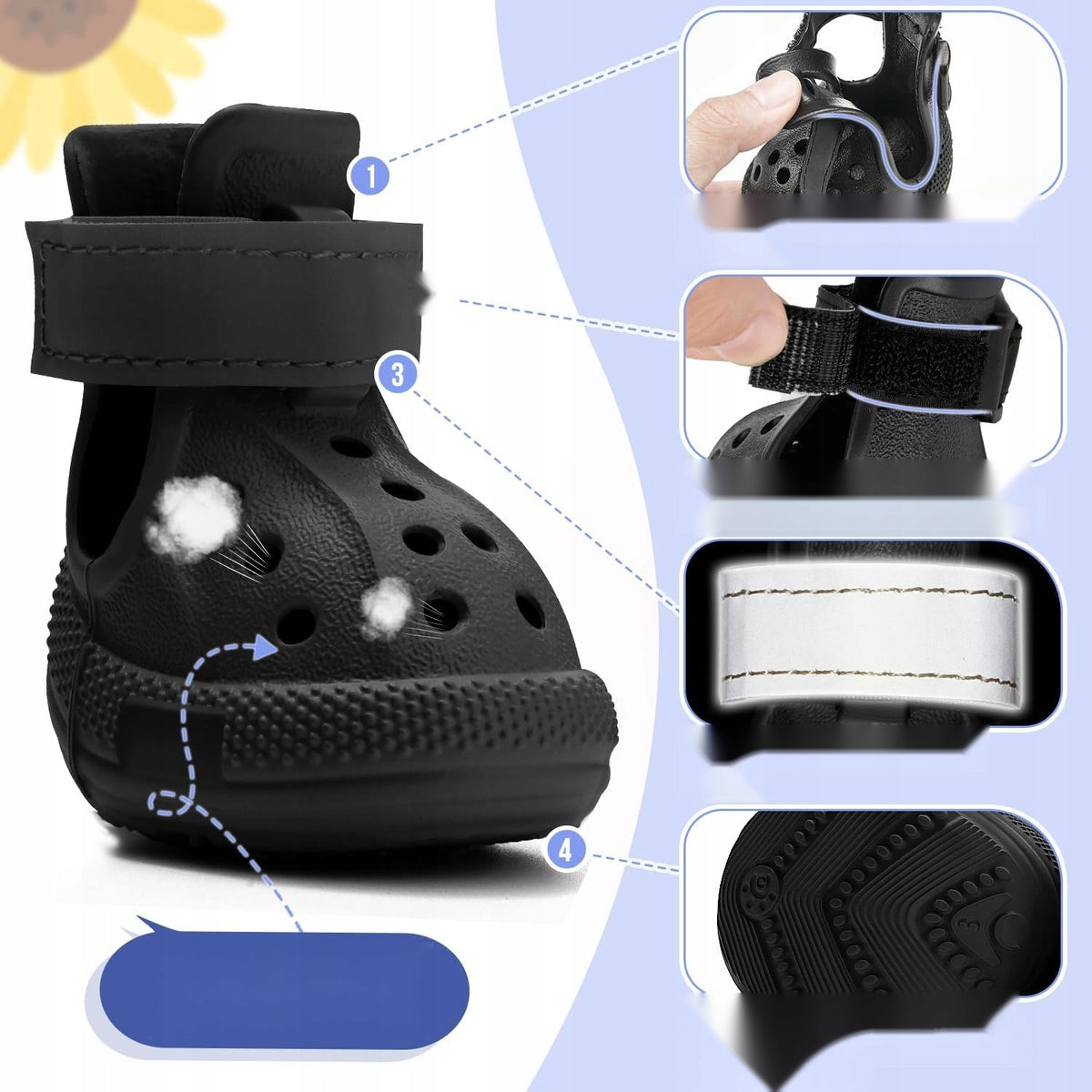 DOG SHOES SIZE 7 BREATHABLE NON-SLIP REFLECTIVE LIGHTWEIGHT Manufacturer code 5908107704133