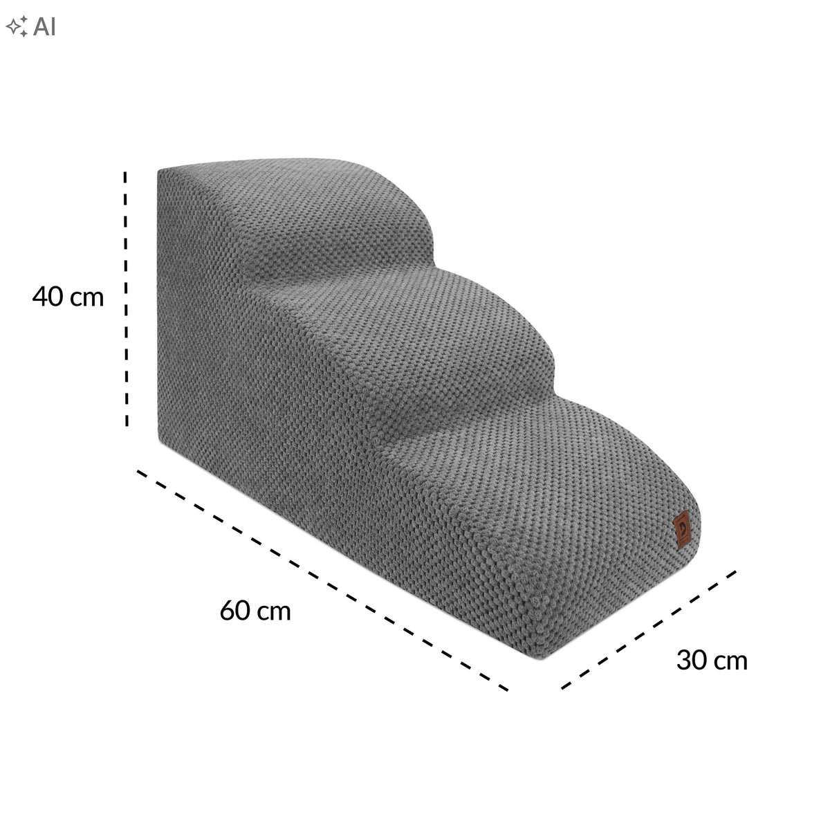 DOG STAIR COVER PET PLATFORM 3 DEGREES 60x30x40 CM Packaging status original