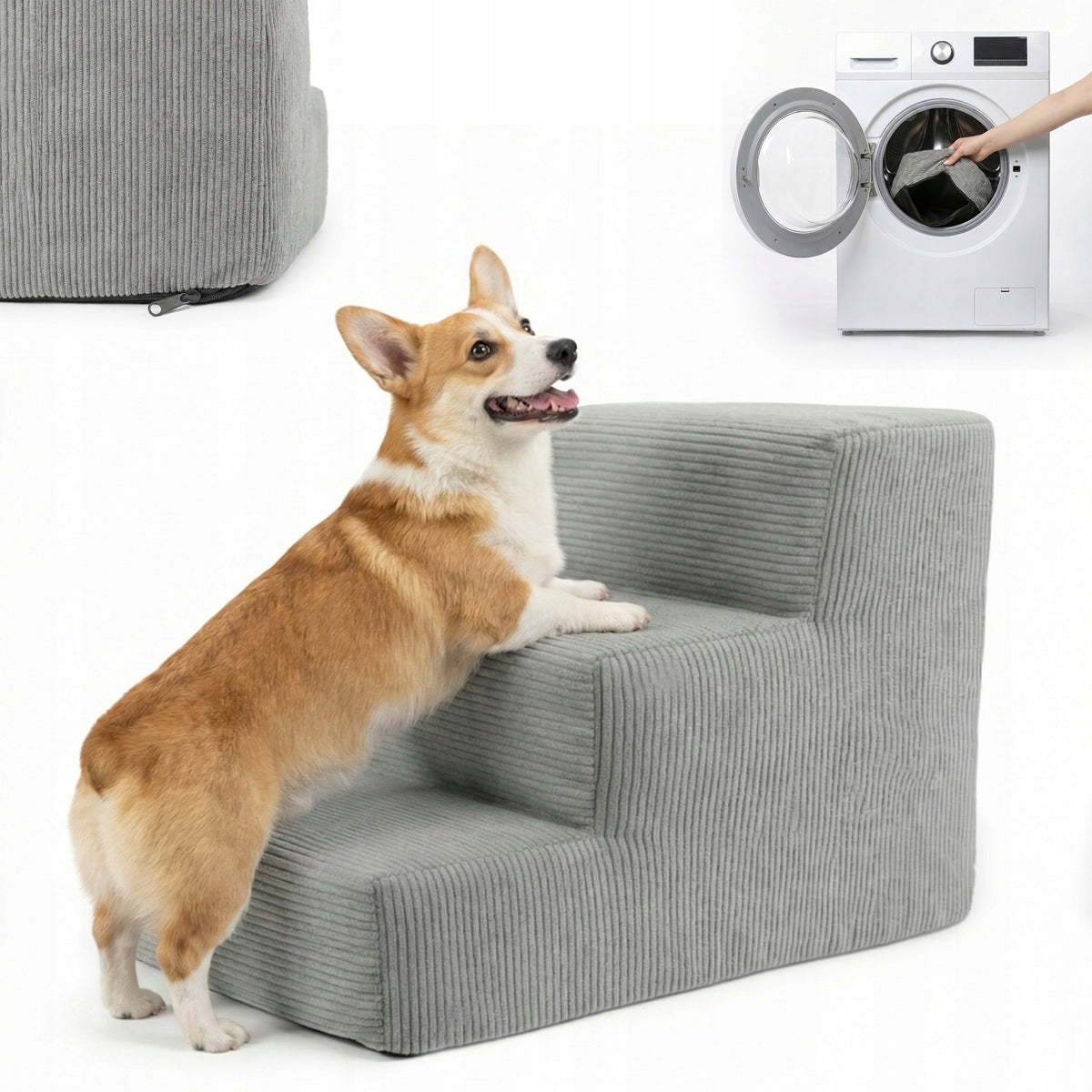 DOG STAIRS 30cm GREY FOR COUCH RAMP 3 DEGREES FOR CAT ANIMALS POUF
