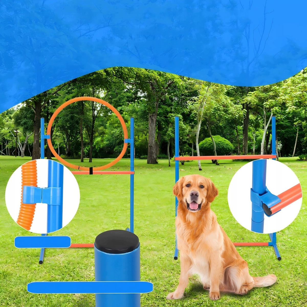 DOG TRAINING SET AGILITY TUNNEL HURDLE HOOP CONES OBSTACLE COURSE Manufacturer code ZESTAW DO TRENINGU PLENEROWY