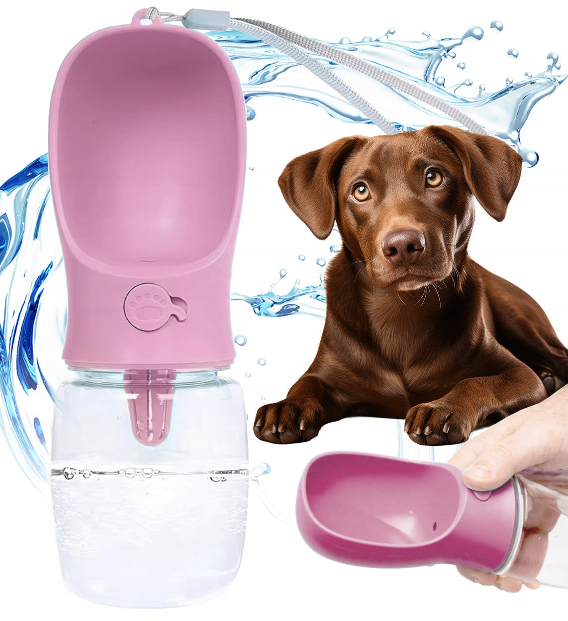 DOG TRAVEL BOTTLE DRINKER WATER BOWL PORTABLE FOR WALKING WATER BOTTLE